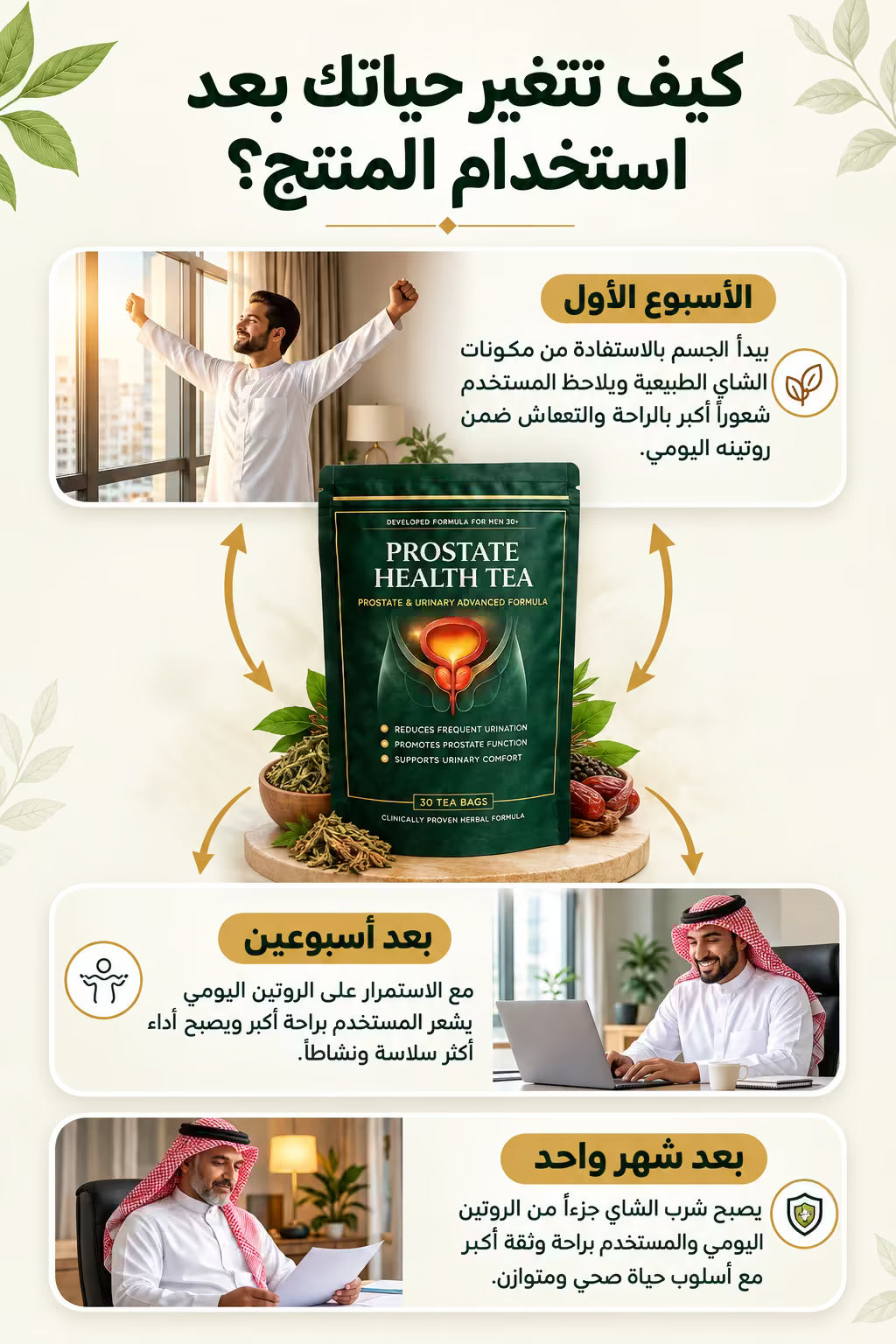 كيف يتغير يومك مع شاي صحة البروستاتا